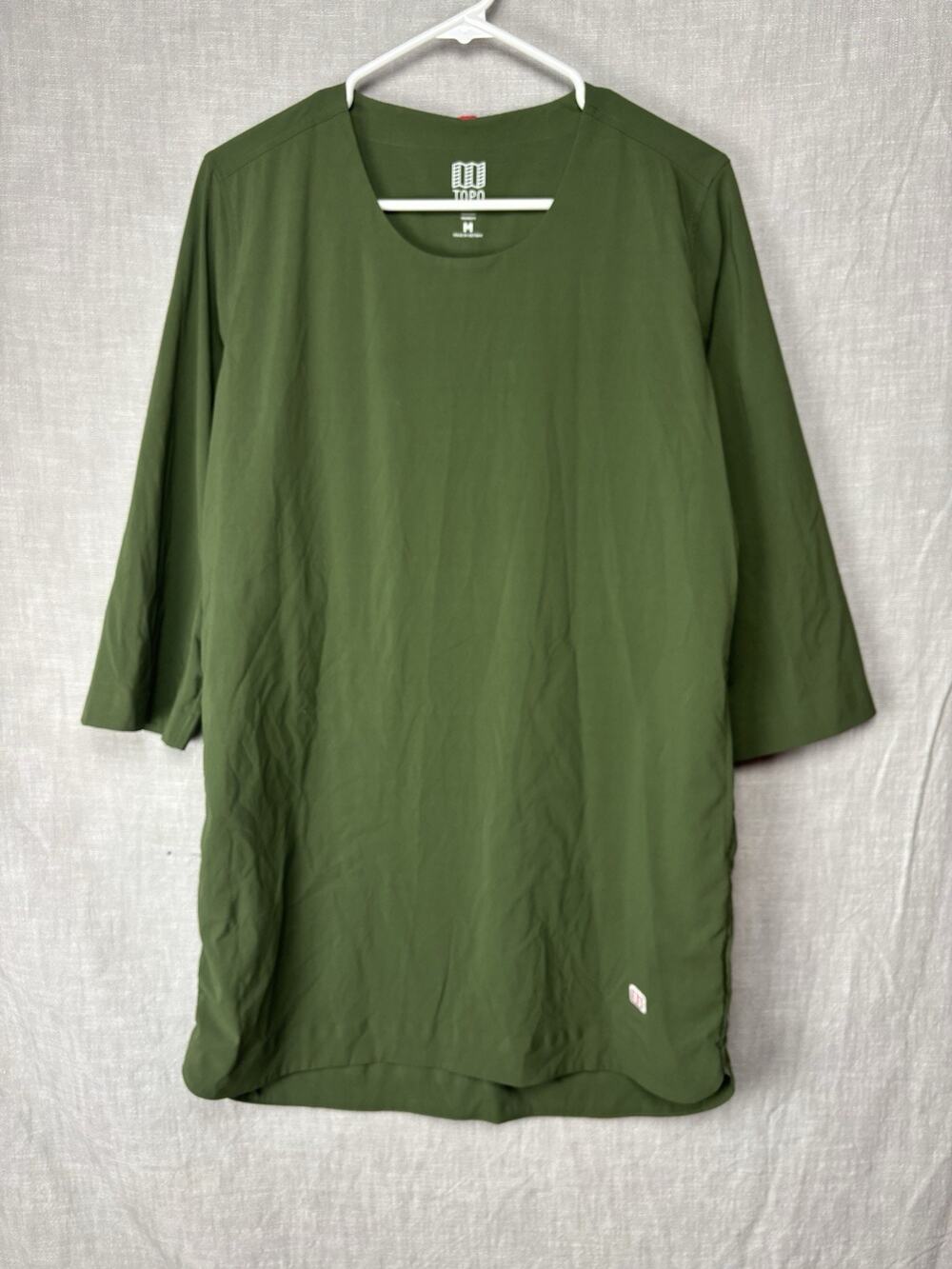 Topo Designs Women's Olive Global Pullover Tunic Dress Size Medium